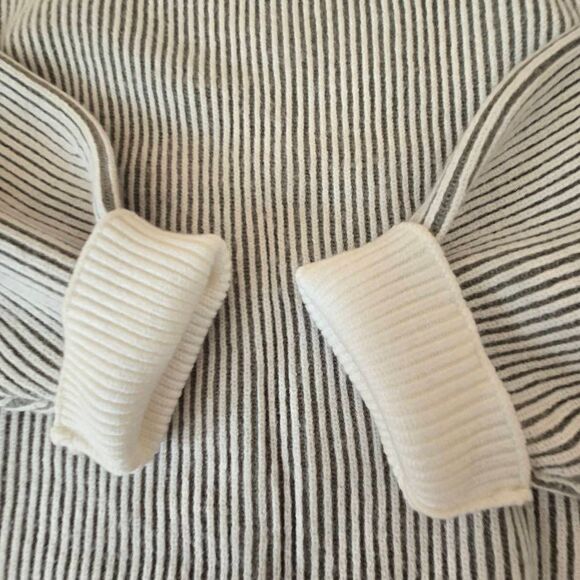 Merokeety Womens Ribbed Classic & Comfy Ribbed Pullover Sweater Gray White Large - Picture 7 of 13